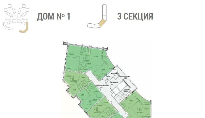 Планировки ЖК Солнечный город, литеры 1-2 Краснодар | план - 2